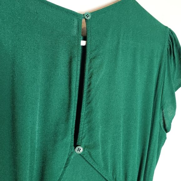 Reformation Gavin Emerald Green Dress Open Back Cap Sleeve Slit Midi Size 12 - Picture 12 of 16